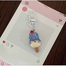 Blue & White Ice Cream Keychain